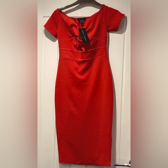 New Look Dresses & Skirts - New Look red knot front bodycon dress ladies size 8 new with tags
